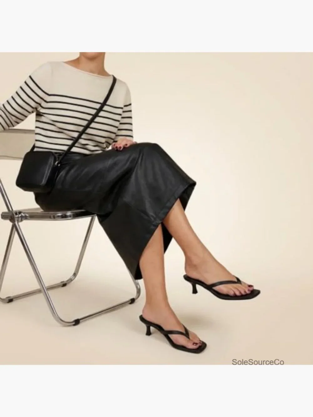 Kitten Heel Thong Sandals - Memory Foam, Slip On Dressy Heels
